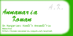 annamaria koman business card